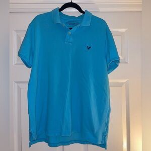 American Eagle Outfitters Men's Blue Polo Shirt Size XL Athletic Fit